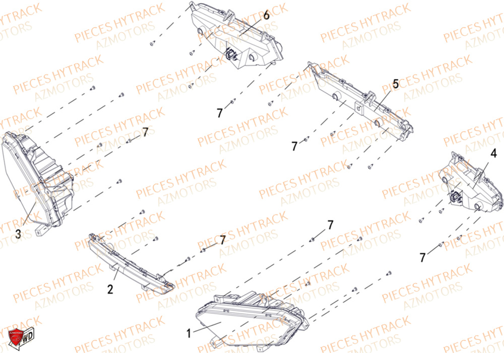Eclairage HYTRACK Pièces Quad HY650X EPS 4x4