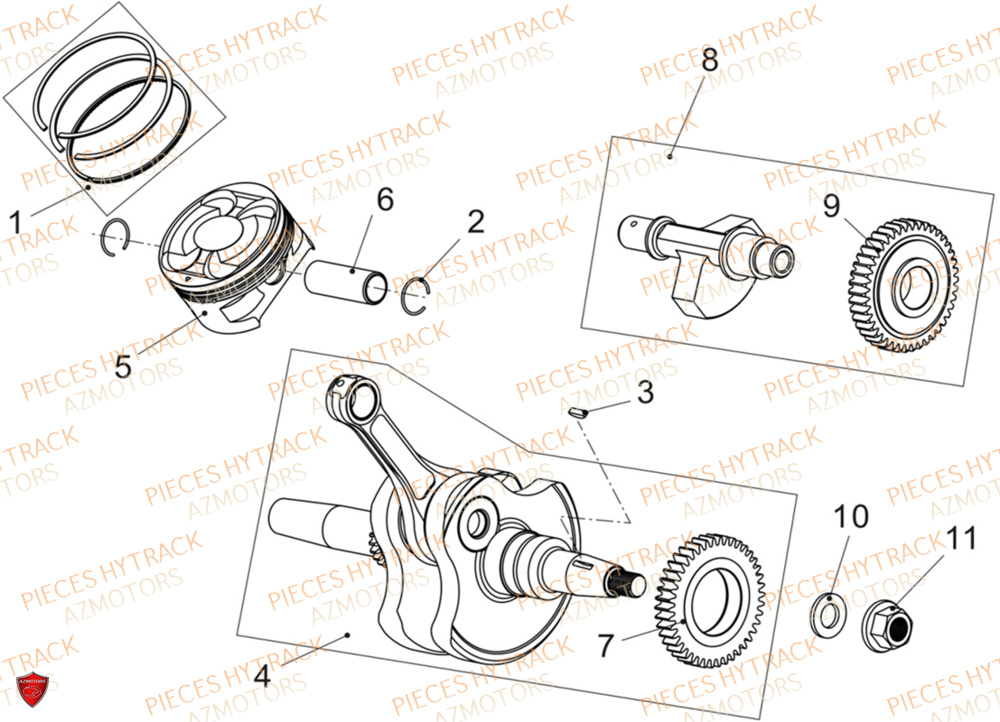 Embiellage HYTRACK Pièces Quad HY650X EPS 4x4