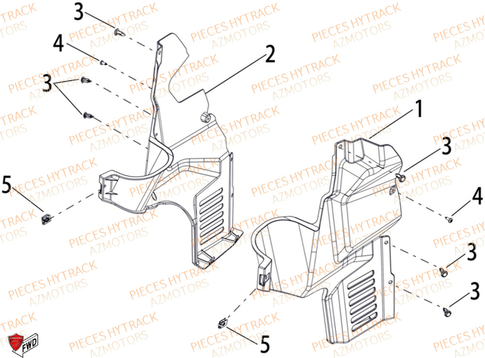 Garde Boue Interne Avant Option HYTRACK Pièces Quad HY650X EPS 4x4