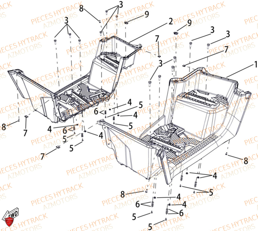 Marche Pied HYTRACK Pièces Quad HY650X EPS 4x4