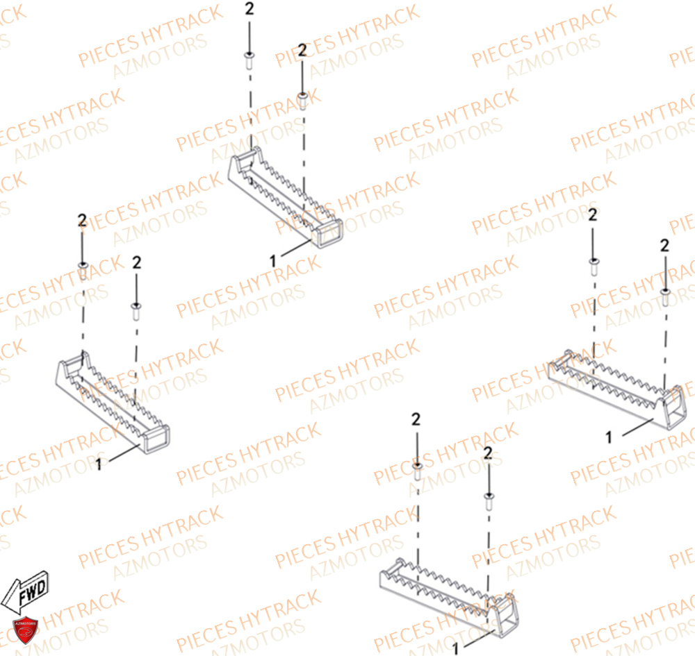 Platines Antiderapantes Option HYTRACK Pièces Quad HY650X EPS 4x4