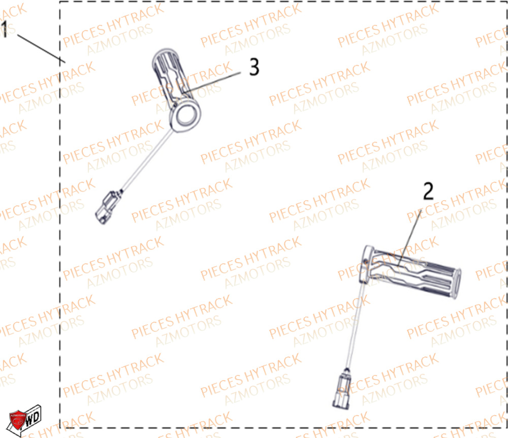 Poignees Chauffantes Option HYTRACK Pièces Quad HY650X EPS 4x4