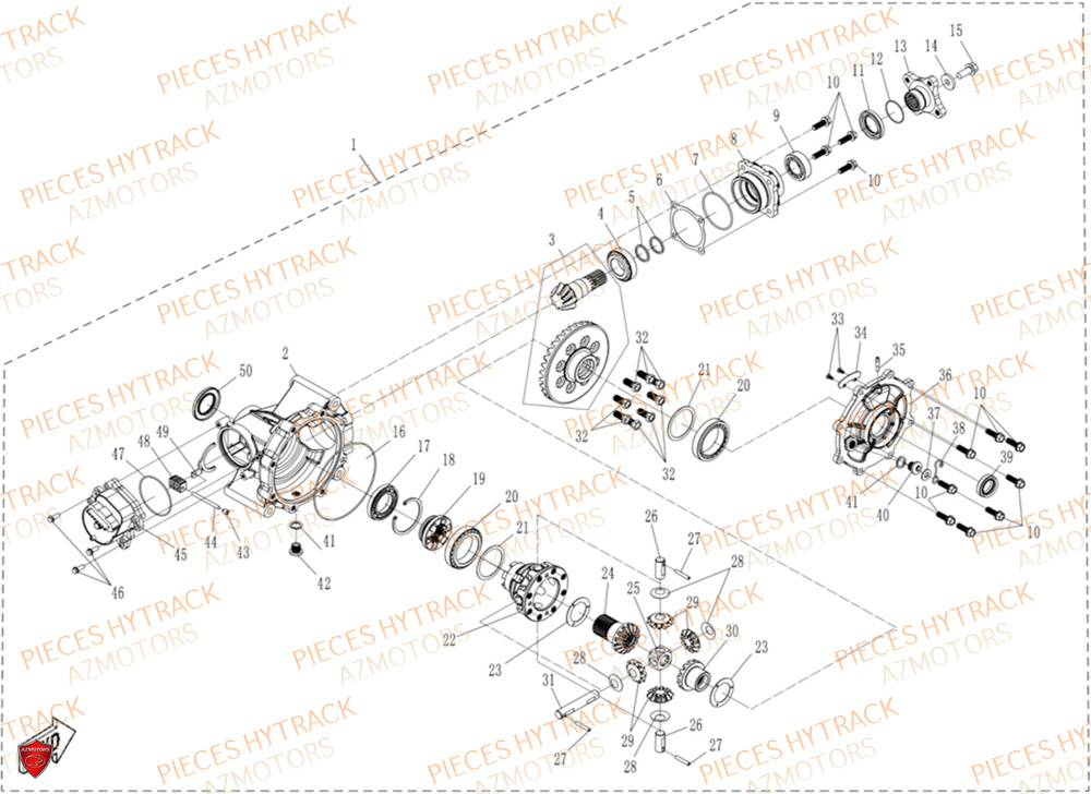 Pont Arriere HYTRACK Pièces Quad HY650X EPS 4x4