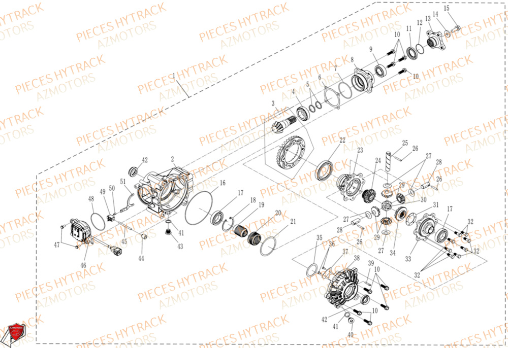 Pont Avant HYTRACK Pièces Quad HY650X EPS 4x4
