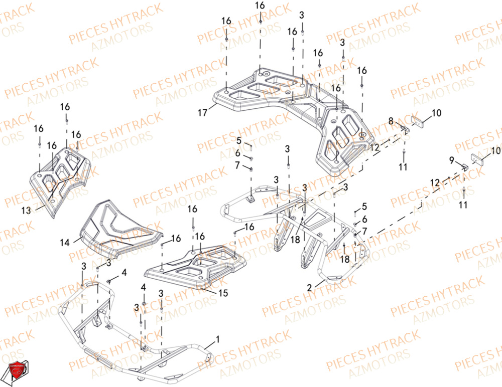 Porte Bagages HYTRACK Pièces Quad HY650X EPS 4x4
