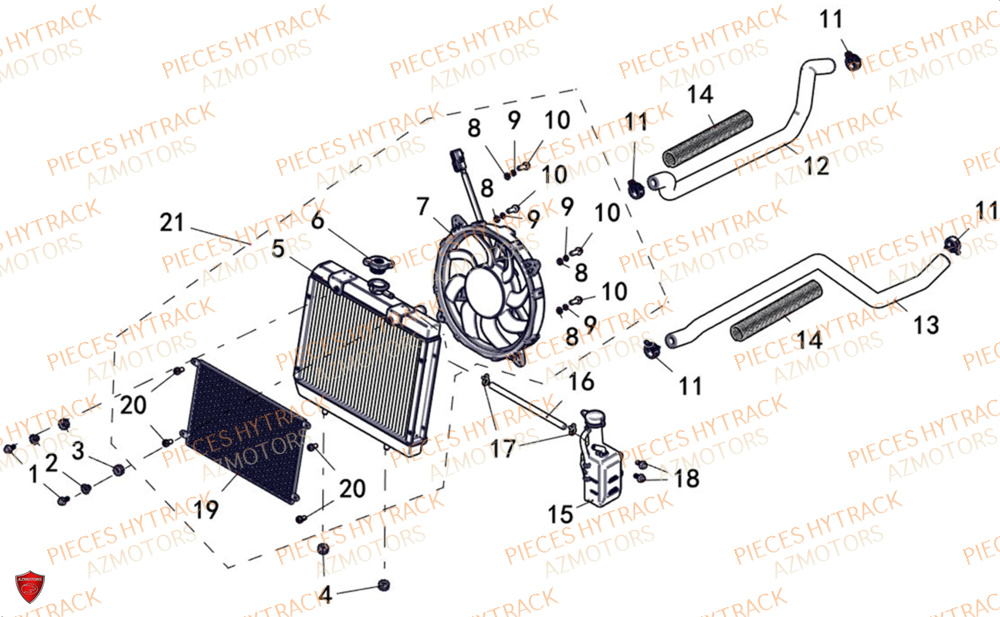 Refroidissement HYTRACK Pièces Quad HY650X EPS 4x4