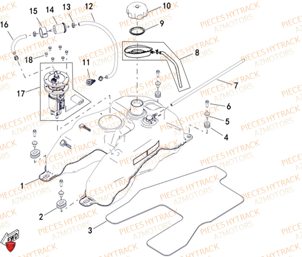 Reservoir HYTRACK Pièces Quad HY650X EPS 4x4