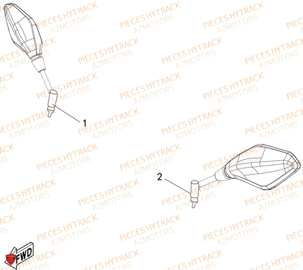 Retroviseurs HYTRACK Pièces Quad HY650X EPS 4x4