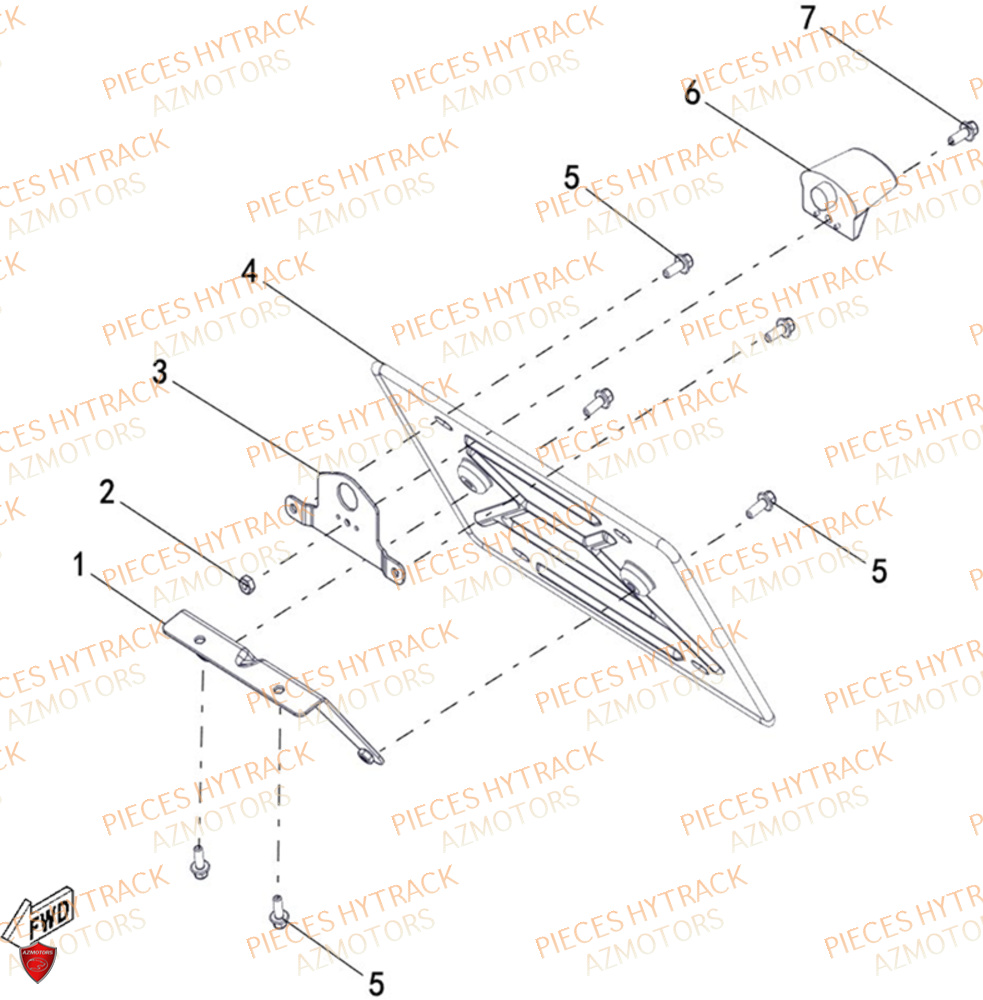 Supports Arriere Option HYTRACK Pièces Quad HY650X EPS 4x4