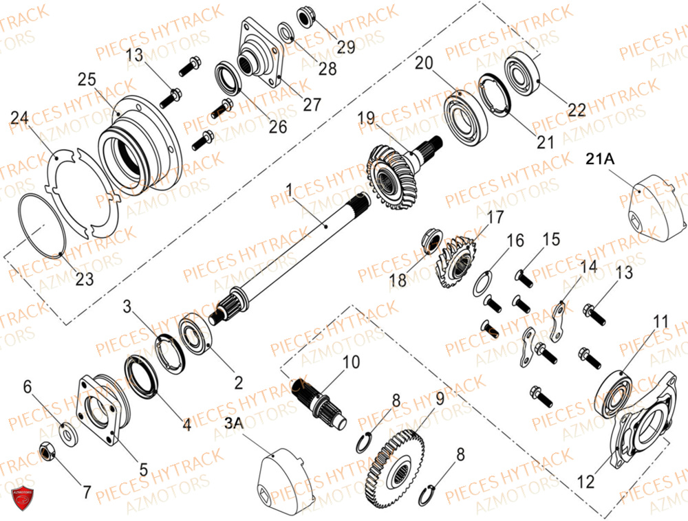 Transmission Ii HYTRACK Pièces Quad HY650X EPS 4x4