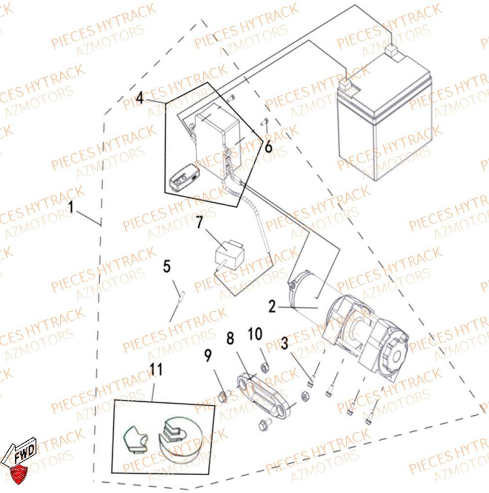 Treuil Option HYTRACK Pièces Quad HY650X EPS 4x4
