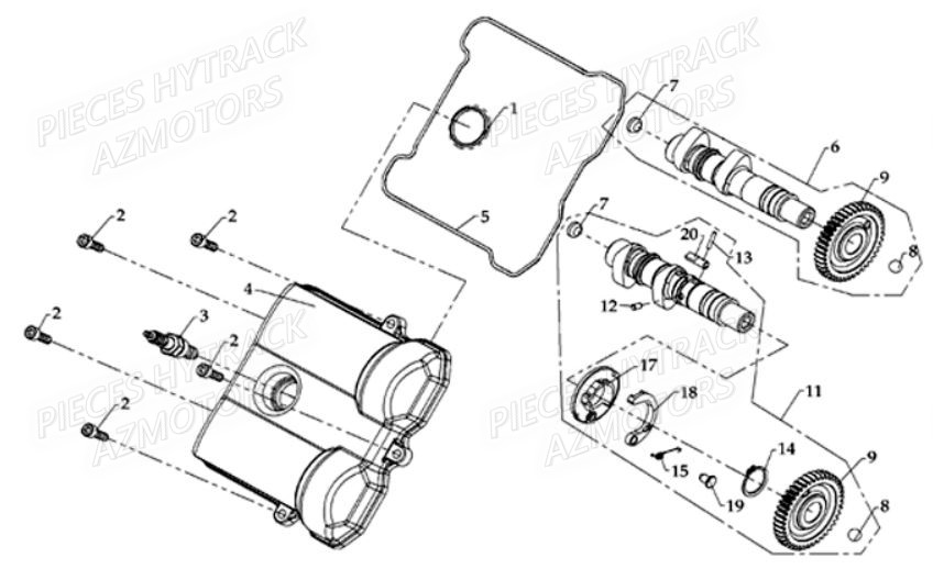 Arbre A Cames HYTRACK Pièces Quad HY700-Av2010 
