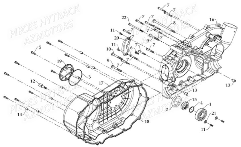 Cache Carter Moteur Droit HYTRACK Pièces Quad HY700-Av2010 