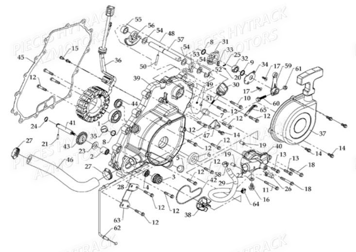 CARTER_MOTEUR HYTRACK Pièces Quad HY700-Av2010 