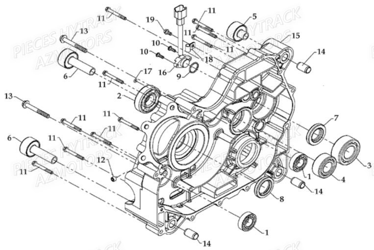 Carter Moteur Droit HYTRACK Pièces Quad HY700-Av2010 