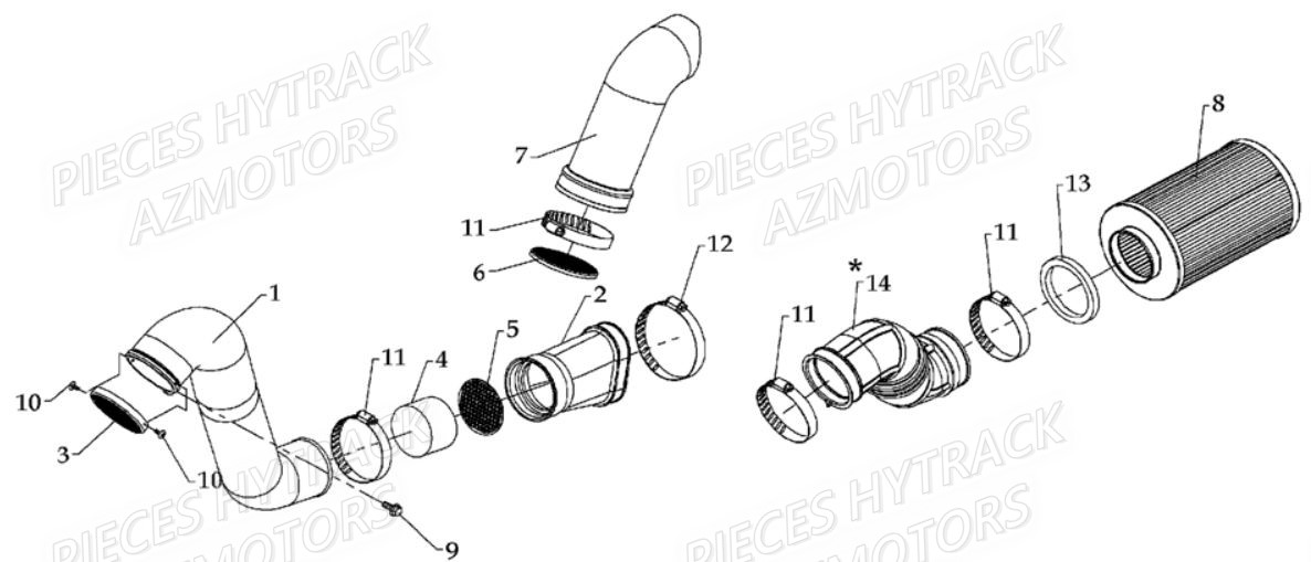 Filtre A Air HYTRACK Pièces Quad HY700-Av2010 