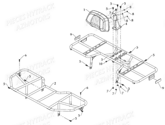 Porte Bagages HYTRACK Pièces Quad HY700-Av2010 