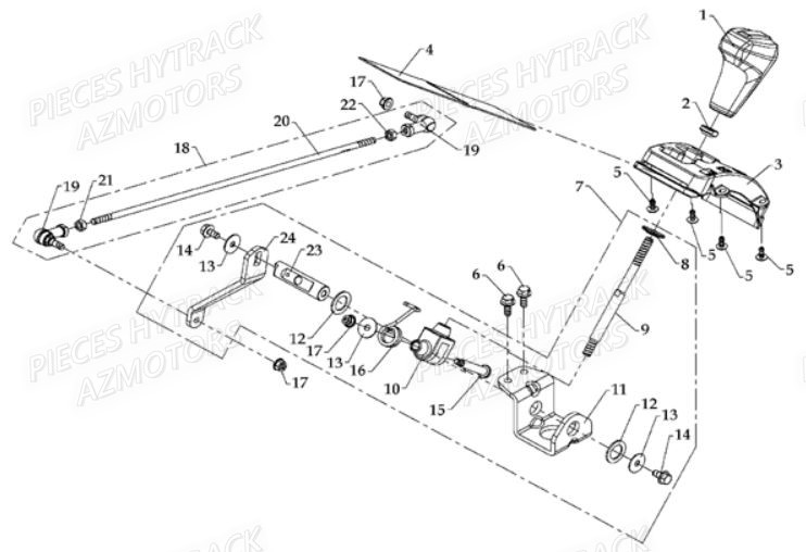 Selecteur De Vitesses HYTRACK Pièces Quad HY700-Av2010 