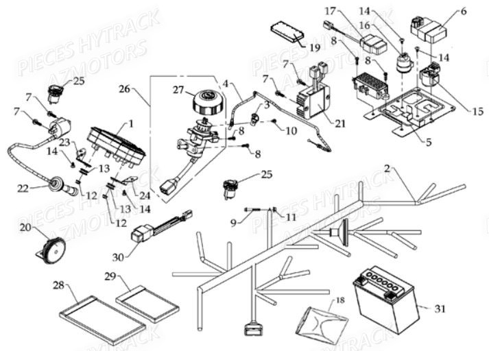 SYSTEME_ELECTRIQUE HYTRACK Pièces Quad HY700-Av2010 