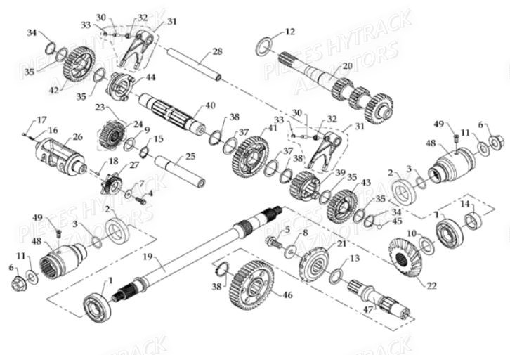 TRANSMISSION HYTRACK Pièces Quad HY700-Av2010 