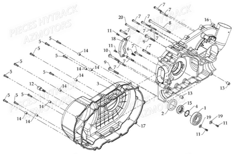 Cache Carter Moteur Droit HYTRACK Pièces Quad HY700-en 2010 