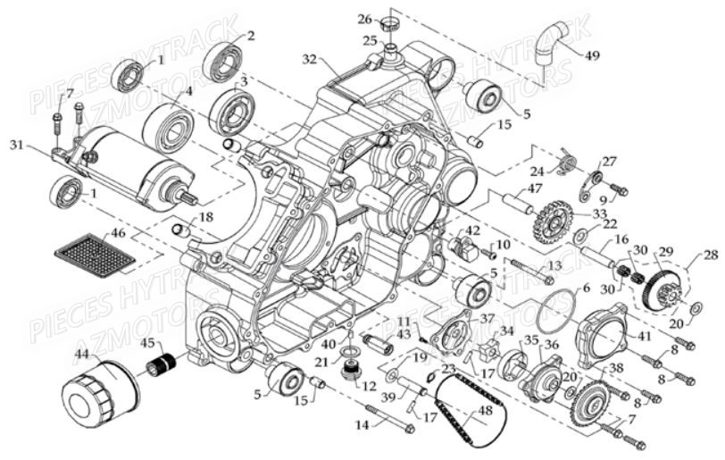 Carter Moteur Gauche HYTRACK Pièces Quad HY700-en 2010 