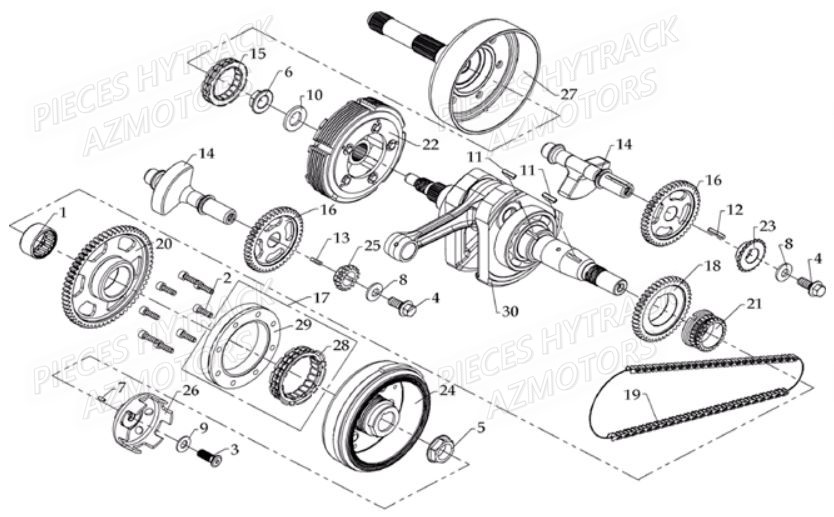 Embiellage HYTRACK Pièces Quad HY700-en 2010 