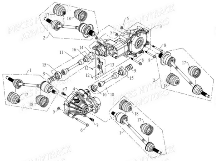 Ensemble Pont HYTRACK Pièces Quad HY700-en 2010 