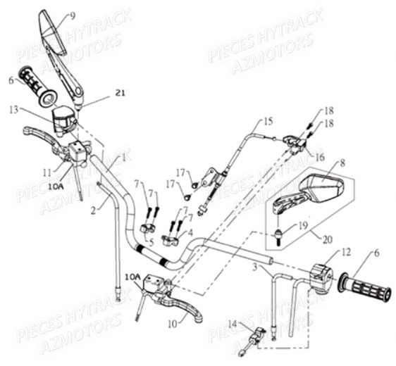 Guidon HYTRACK Pièces Quad HY700-en 2010 