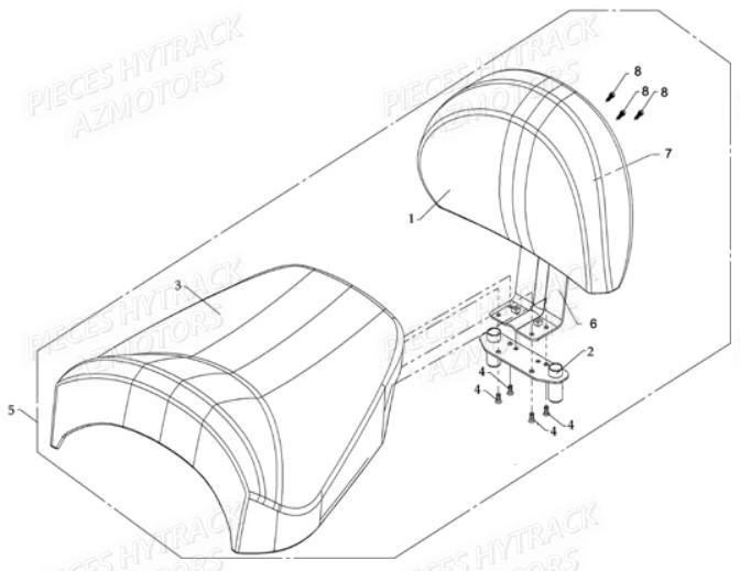 Rehausse De Selle Et Dosseret HYTRACK Pièces Quad HY700-en 2010 