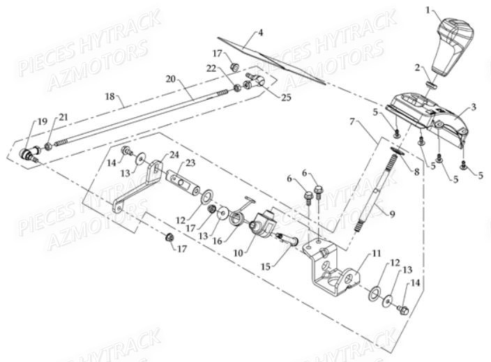 Selecteur De Vitesses HYTRACK Pièces Quad HY700-en 2010 