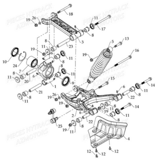 Suspension Arriere Droite HYTRACK Pièces Quad HY700-en 2010 