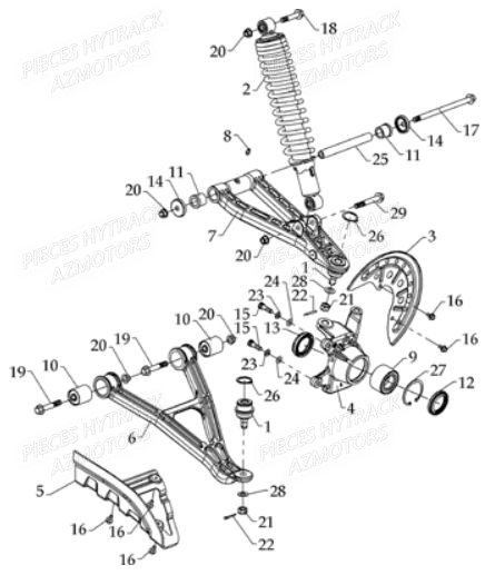Suspension Avant Gauche HYTRACK Pièces Quad HY700-en 2010 