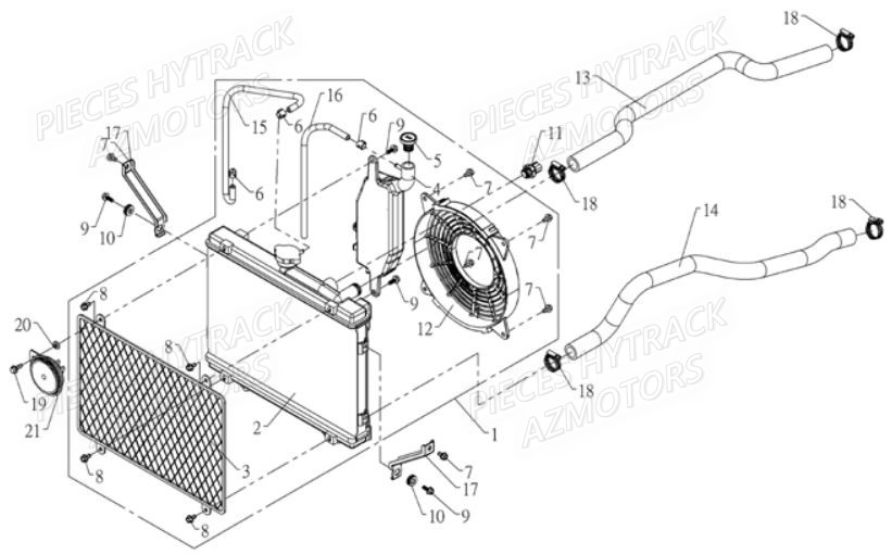 Systeme De Refroidissement HYTRACK Pièces Quad HY700-en 2010 