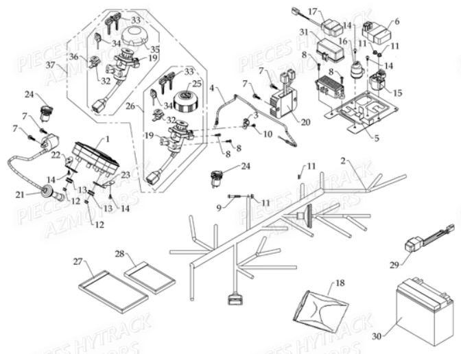 SYSTEME_ELECTRIQUE HYTRACK Pièces Quad HY700-Av2010 