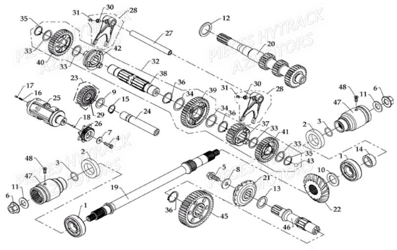 TRANSMISSION HYTRACK Pièces Quad HY700-Av2010 