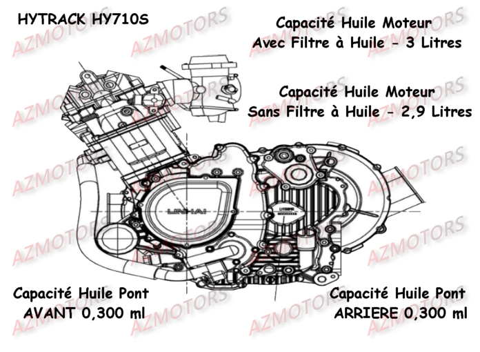 HUILE MOTEUR 4T MOTUL 300V 10W40 (1L) pour 1 CAPACITE HUILE HY710S de HY710S