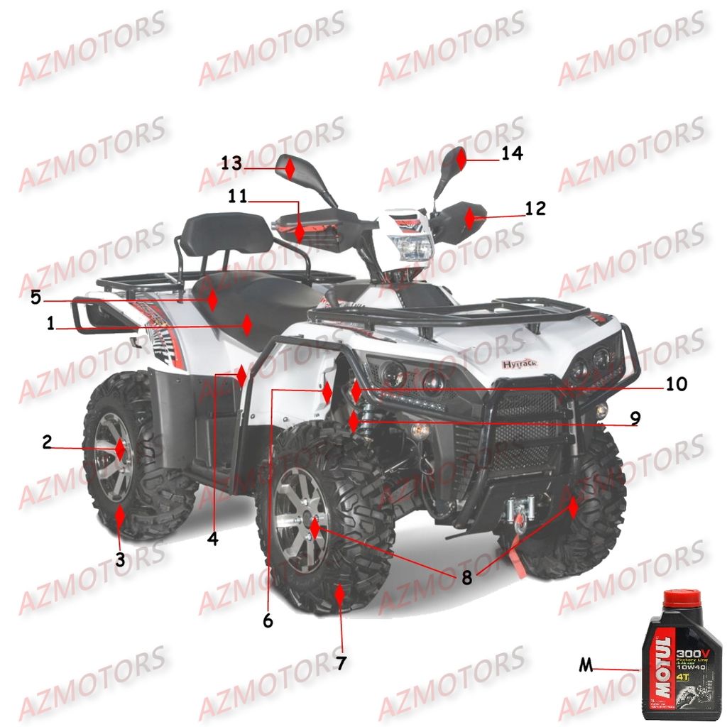 1_CONSOMMABLES HYTRACK Pièces Quad HY710S 4x4