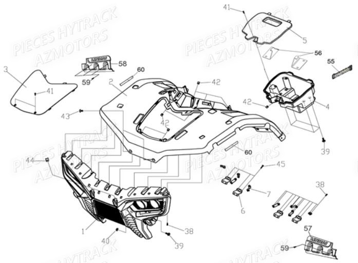 Carrosserie Avant HYTRACK Pièces Quad HY710S 4x4 