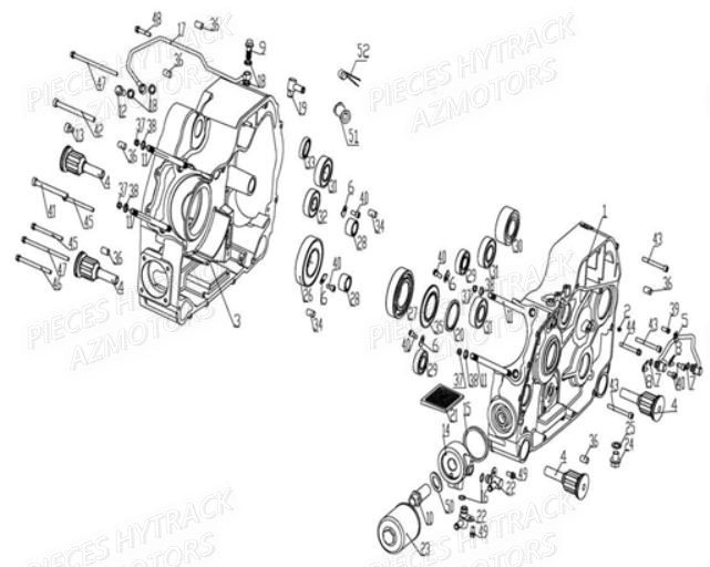 CARTER_MOTEUR HYTRACK Pièces Quad HY710S 4x4