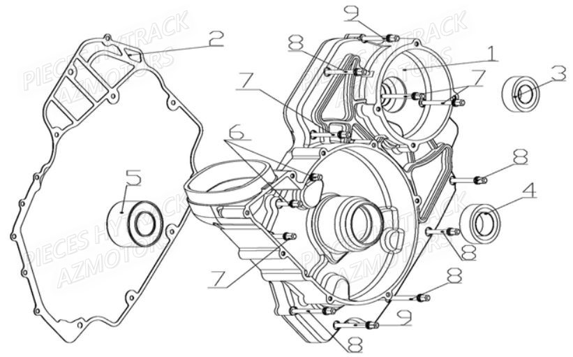 Carter Moteur Gauche HYTRACK Pièces Quad HY710S 4x4 