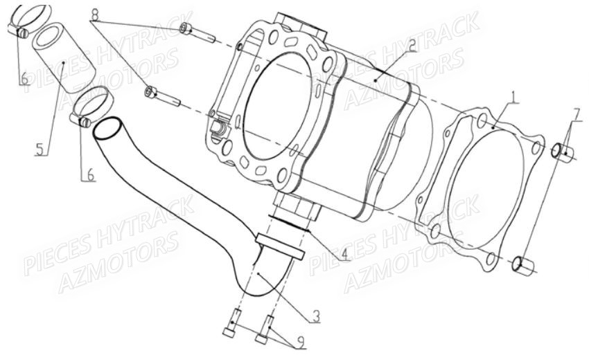 CYLINDRE HYTRACK Pièces Quad HY710S 4x4
