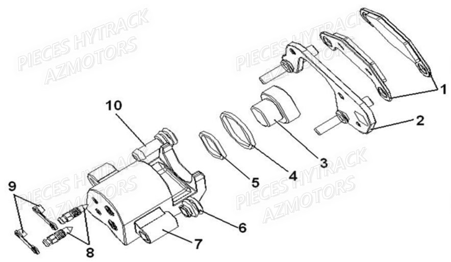 Etrier Arriere Droit HYTRACK Pièces Quad HY710S 4x4 