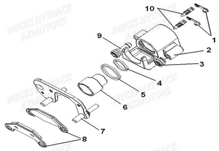 Etrier Arriere Gauche HYTRACK Pièces Quad HY710S 4x4 