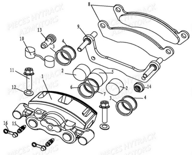 Etrier Avant Gauche HYTRACK Pièces Quad HY710S 4x4 