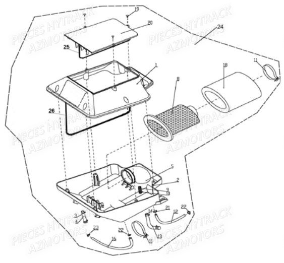 Filtre A Air HYTRACK Pièces Quad HY710S 4x4 