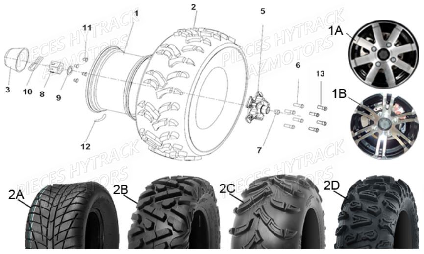PNEU URIDE P377 25X10-12 4PLIS MASAI pour ROUES ARRIERE de HY710S