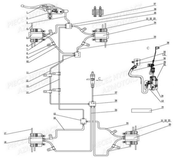 SYSTEME_DE_FREINAGE HYTRACK Pièces Quad HY710S 4x4