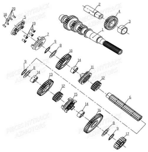 Transmission HYTRACK Pièces Quad HY710S 4x4 