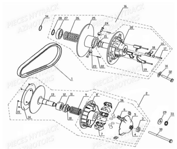 Variateur HYTRACK Pièces Quad HY710S 4x4 